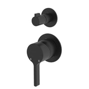 Fienza Sansa Wall Diverter Mixer Round Plates, Matte Black