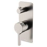 Fienza Sansa Wall Diverter Mixer Small Rectangular Plate, Brushed Nickel