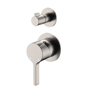 Fienza Sansa Wall Diverter Mixer Round Plates, Brushed Nickel