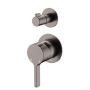 Fienza Sansa Wall Diverter Mixer Round Plates, Gun Metal