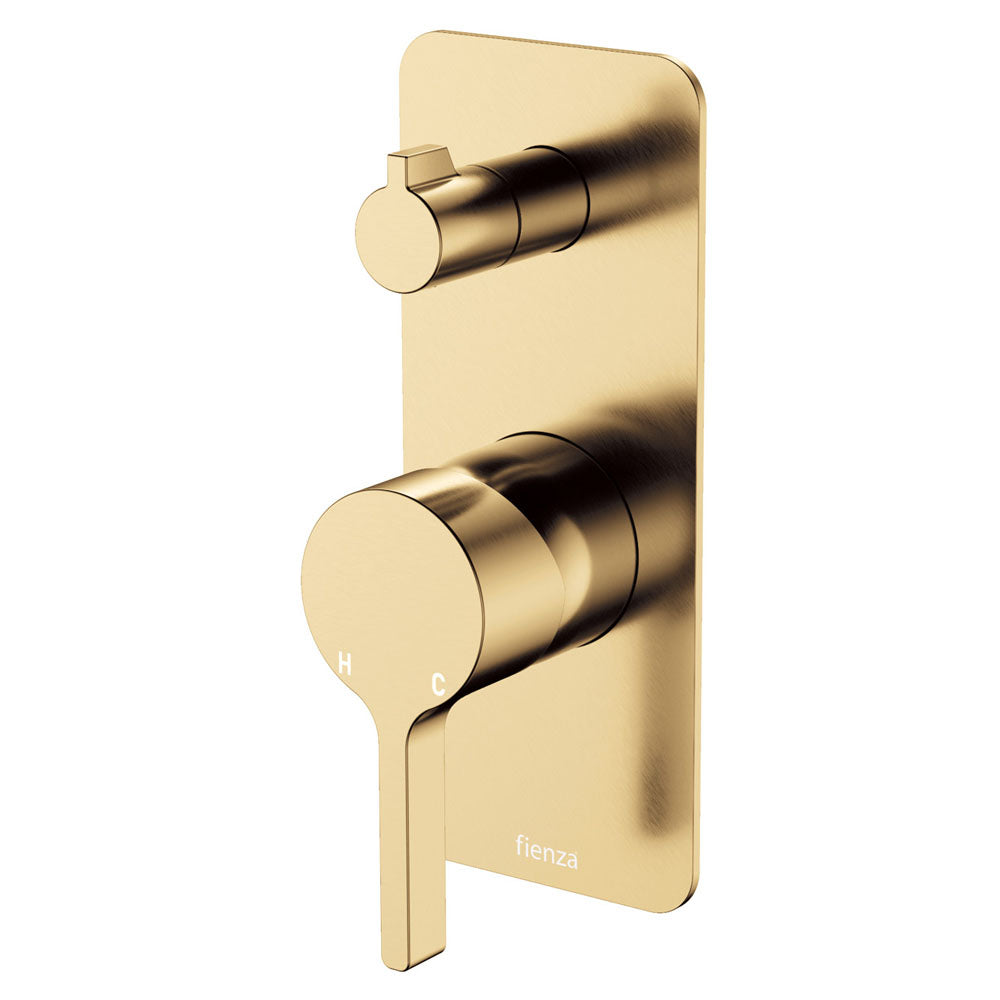 Fienza Sansa Wall Diverter Mixer Smalll Rectangular Plate, Urban Brass