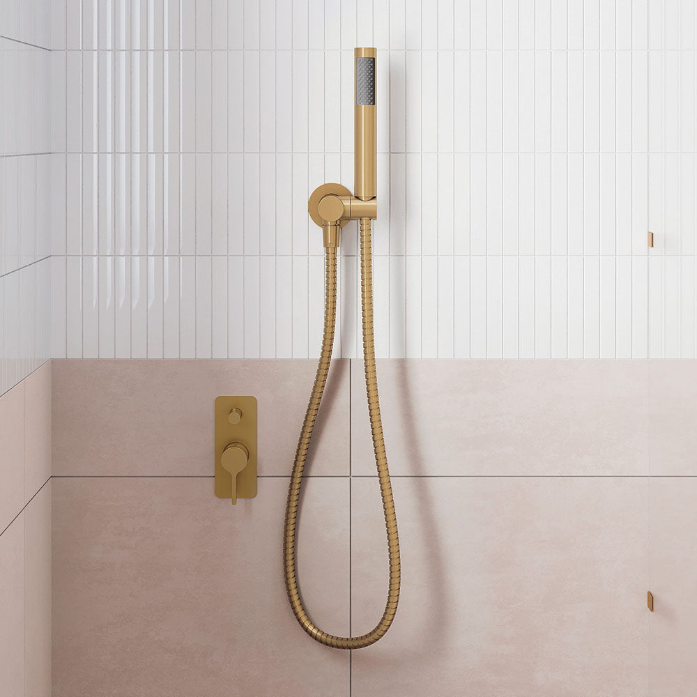 Fienza Sansa Wall Diverter Mixer Smalll Rectangular Plate, Urban Brass