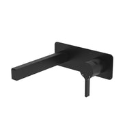 Fienza Sansa Basin Wall Mixer Set Soft Square Plate, Matte Black