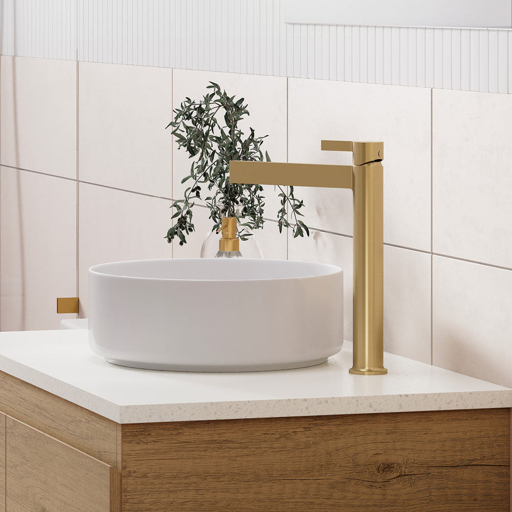 Fienza Sansa Tall Basin Mixer Eco, Urban Brass