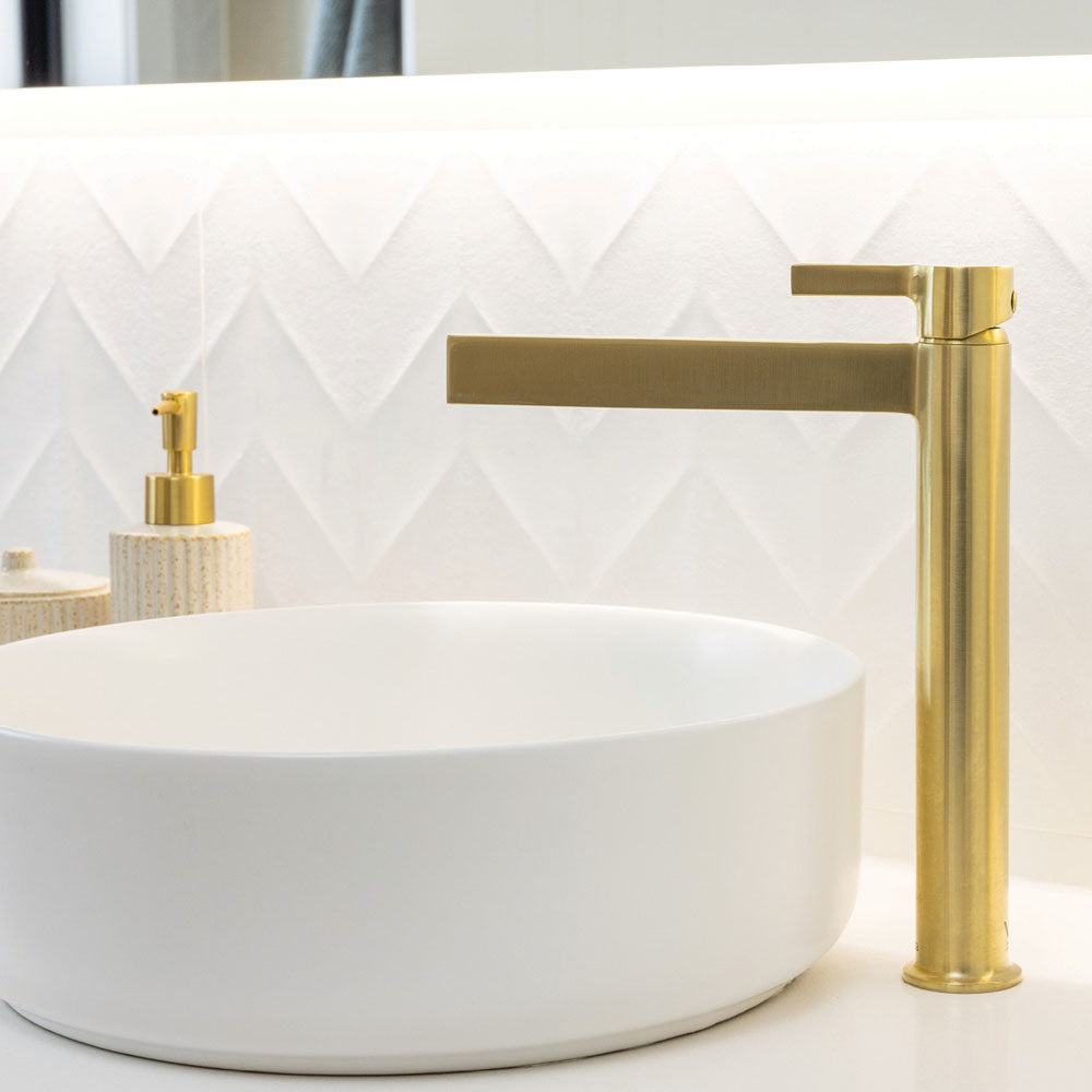 Fienza Sansa Tall Basin Mixer Eco, Urban Brass