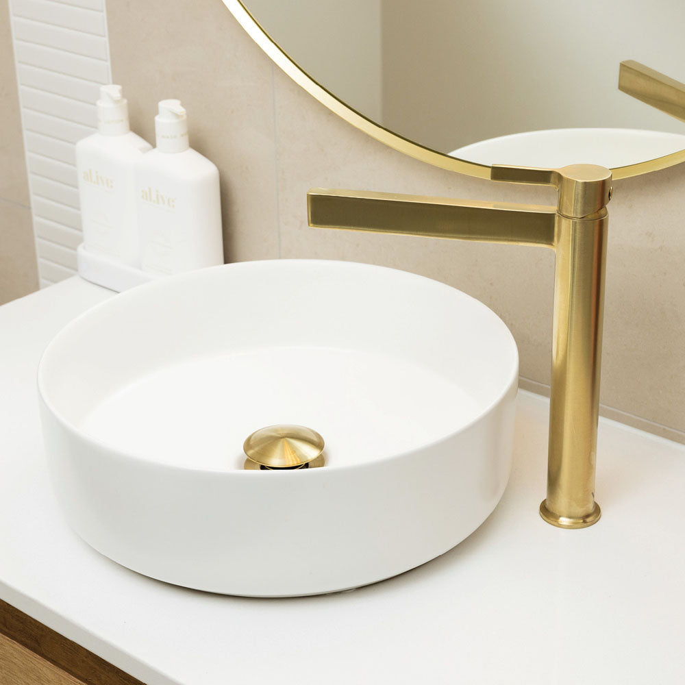 Fienza Sansa Tall Basin Mixer Eco, Urban Brass