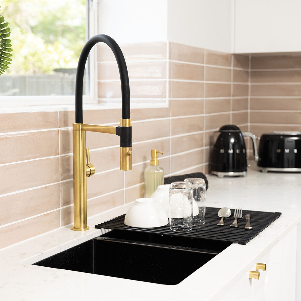 Fienza Sansa Pull Down Sink Mixer, Urban Brass