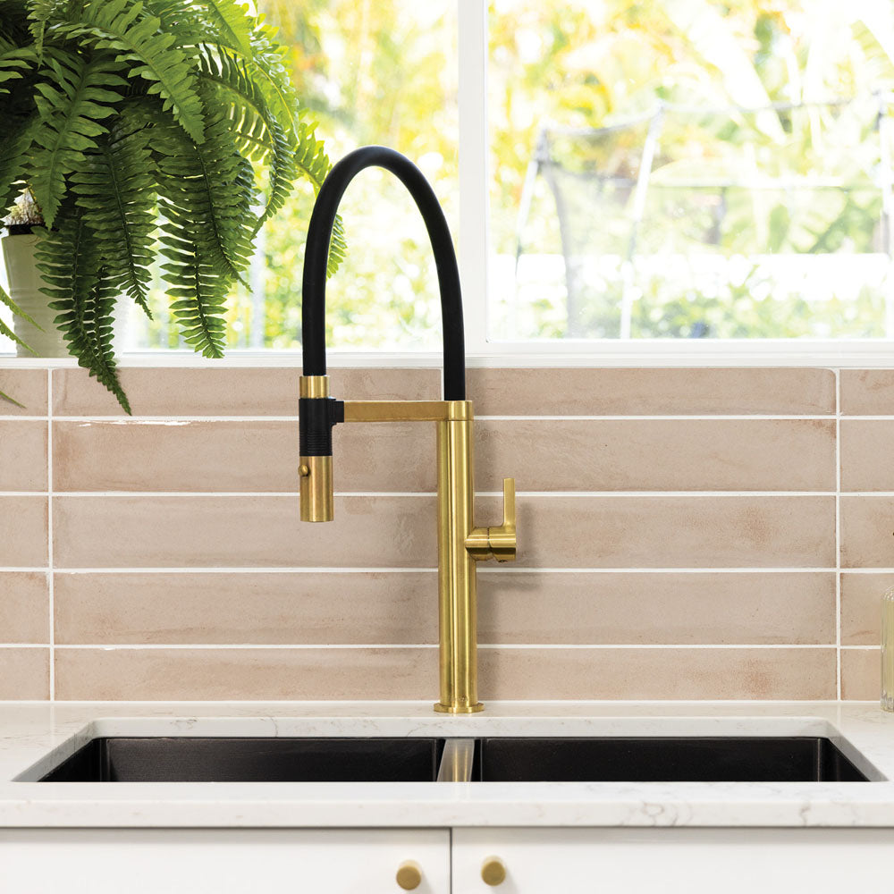 Fienza Sansa Pull Down Sink Mixer, Urban Brass