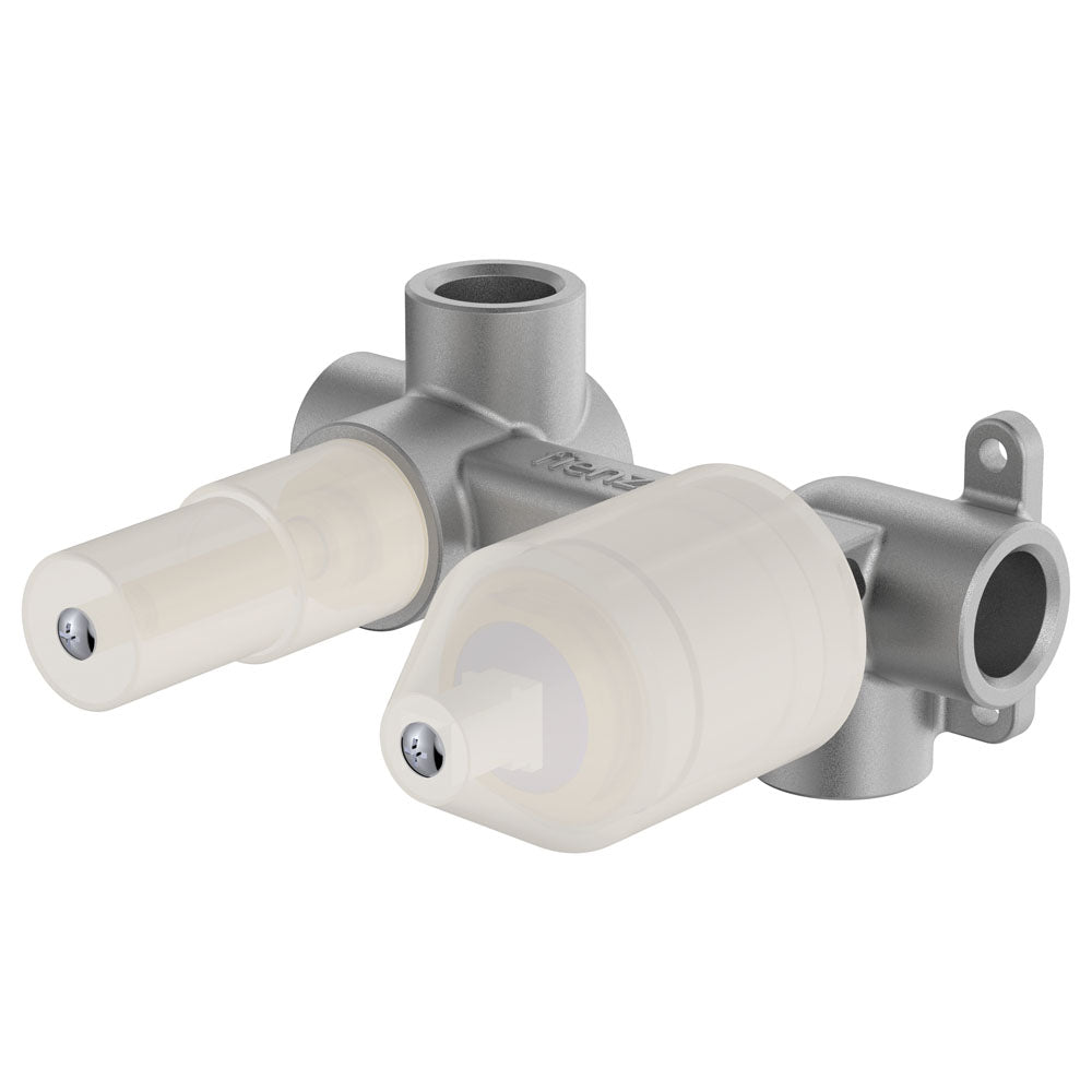 Fienza Quik-Switch Universal Wall Diverter Mixer Horizontal Body, Stainless Steel