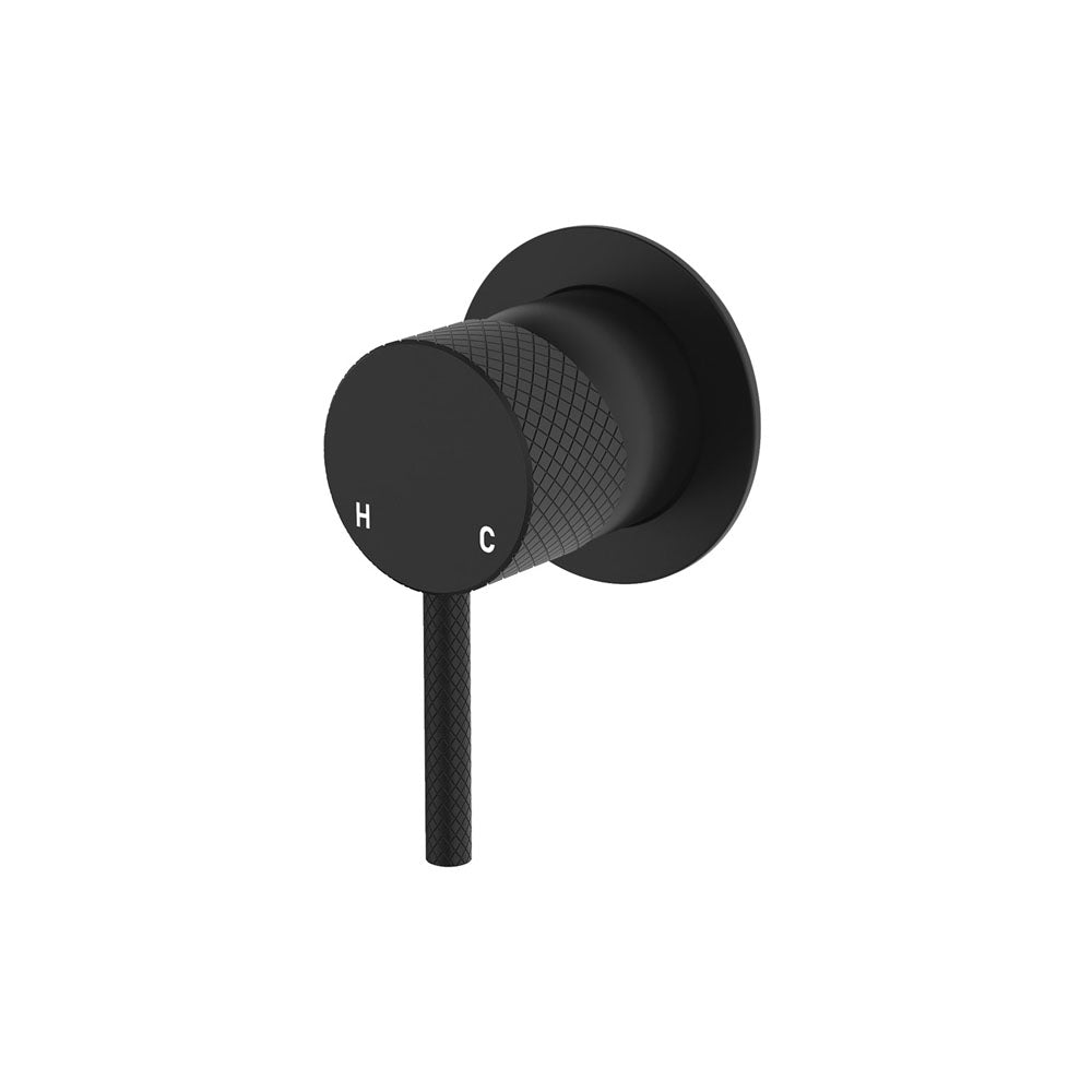 Fienza Axle Wall Mixer Small Round Plate, Matte Black