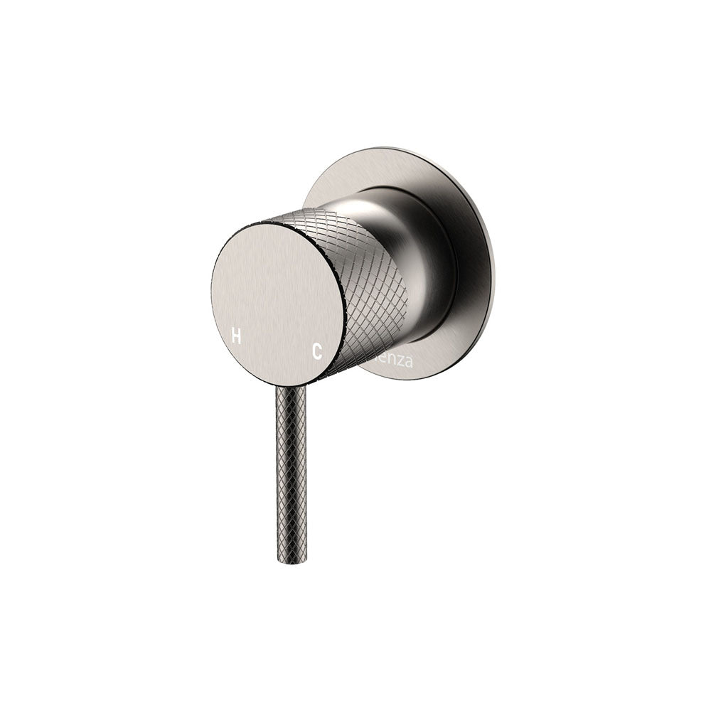 Fienza Axle Wall Mixer Small Round Plate, Brushed Nickel