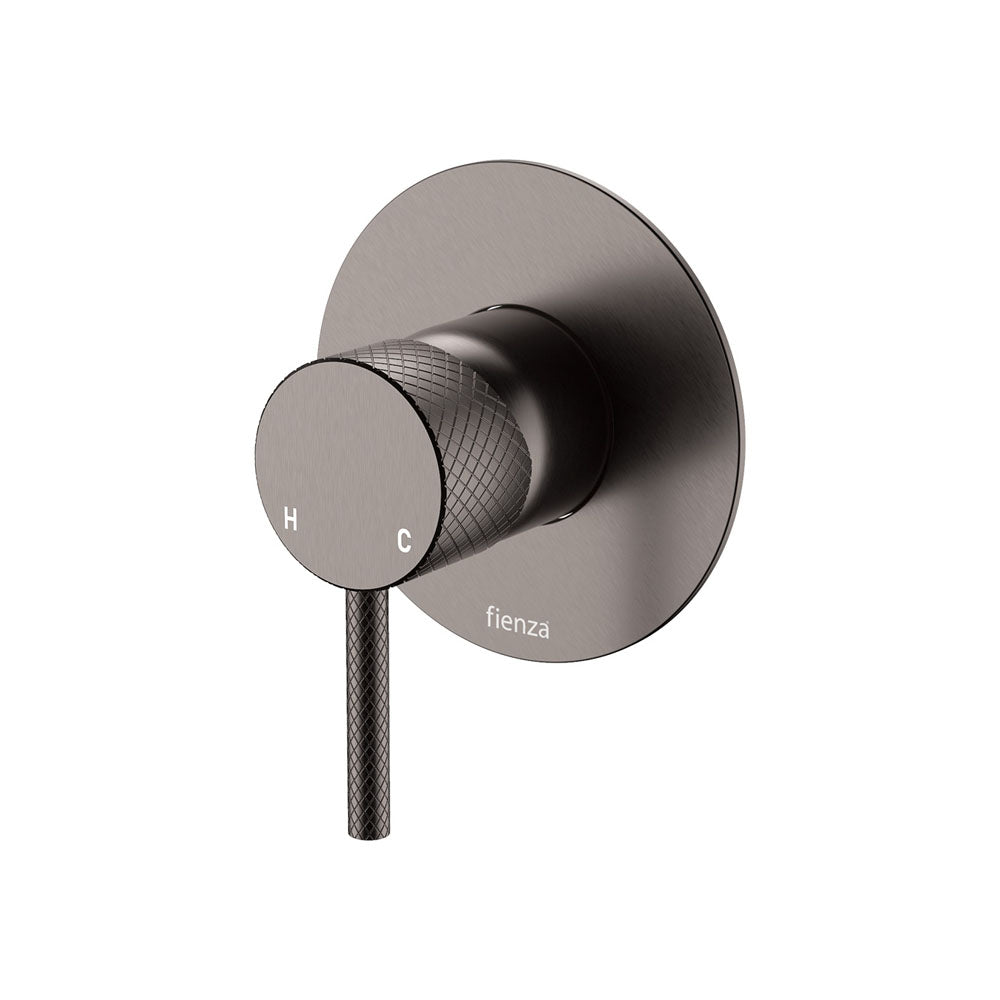 Fienza Axle Wall Mixer Small Round Plate, Gun Metal