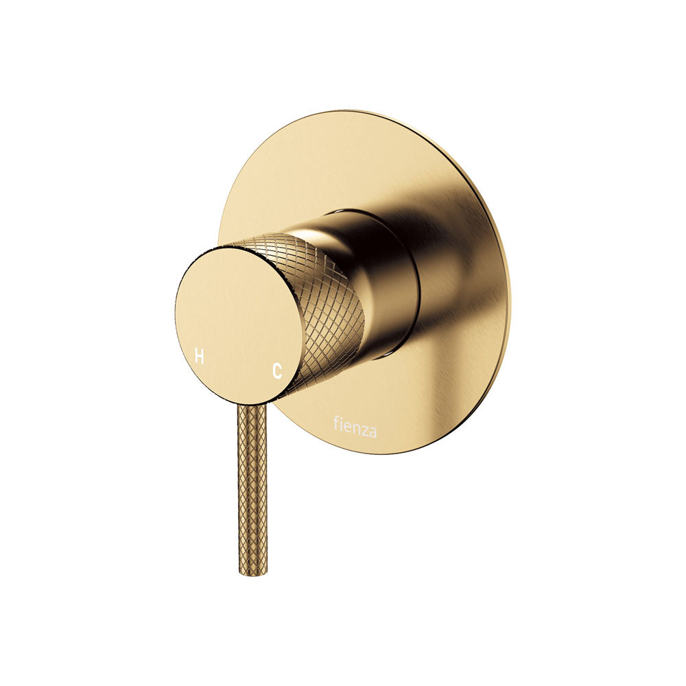 Fienza Axle Wall Mixer Small Round Plate, Urban Brass