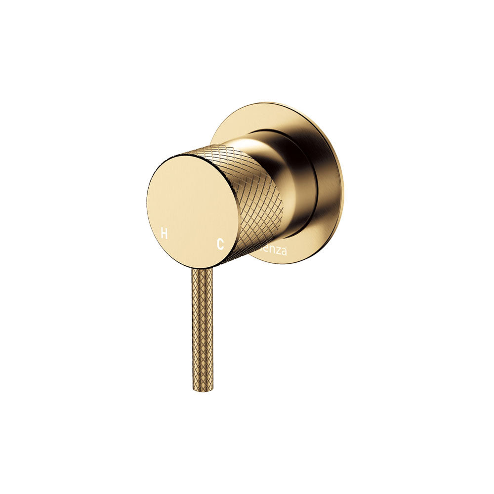 Fienza Axle Wall Mixer Small Round Plate, Urban Brass