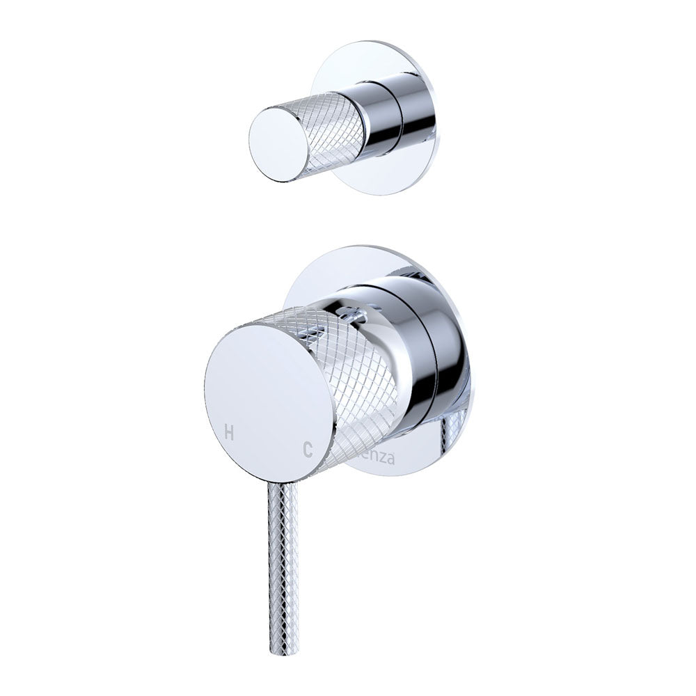 Fienza Axle Wall Diverter Mixer Small Round Plates, Chrome