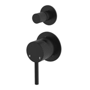 Fienza Axle Wall Diverter Mixer Small Round Plates, Matte Black