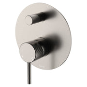 Fienza Axle Wall Diverter Mixer Large Round Plate, Brushed Nickel