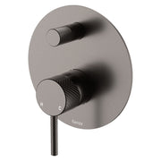 Fienza Axle Wall Diverter Mixer Large Round Plate, Gun Metal