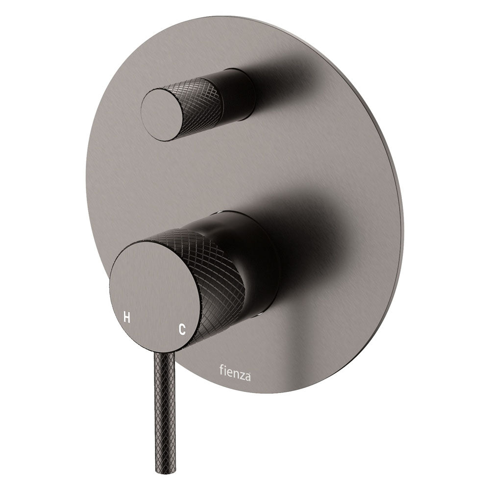 Fienza Axle Wall Diverter Mixer Large Round Plate, Gun Metal
