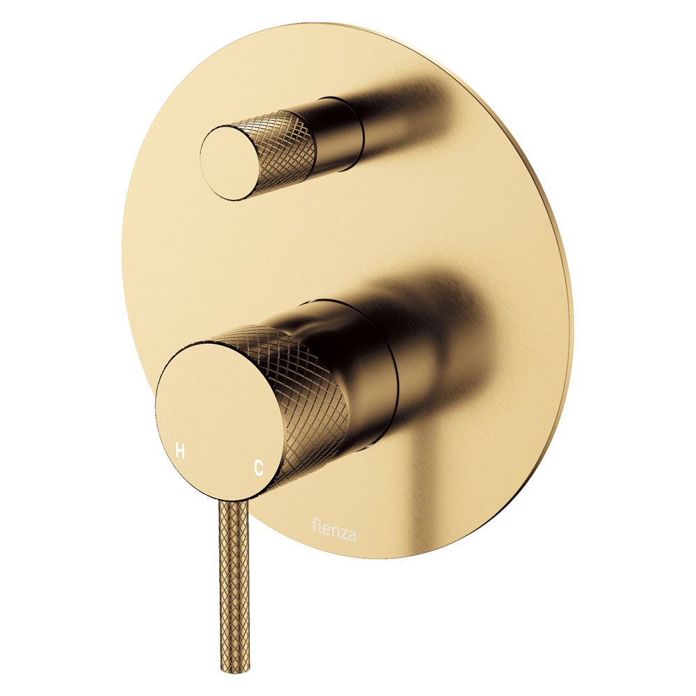 Fienza Axle Wall Diverter Mixer Large Round Plate, Urban Brass