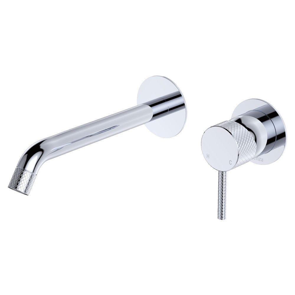 Fienza Axle Basin/Bath Wall Mixer With 200mm Outlet Round Plates, Chrome