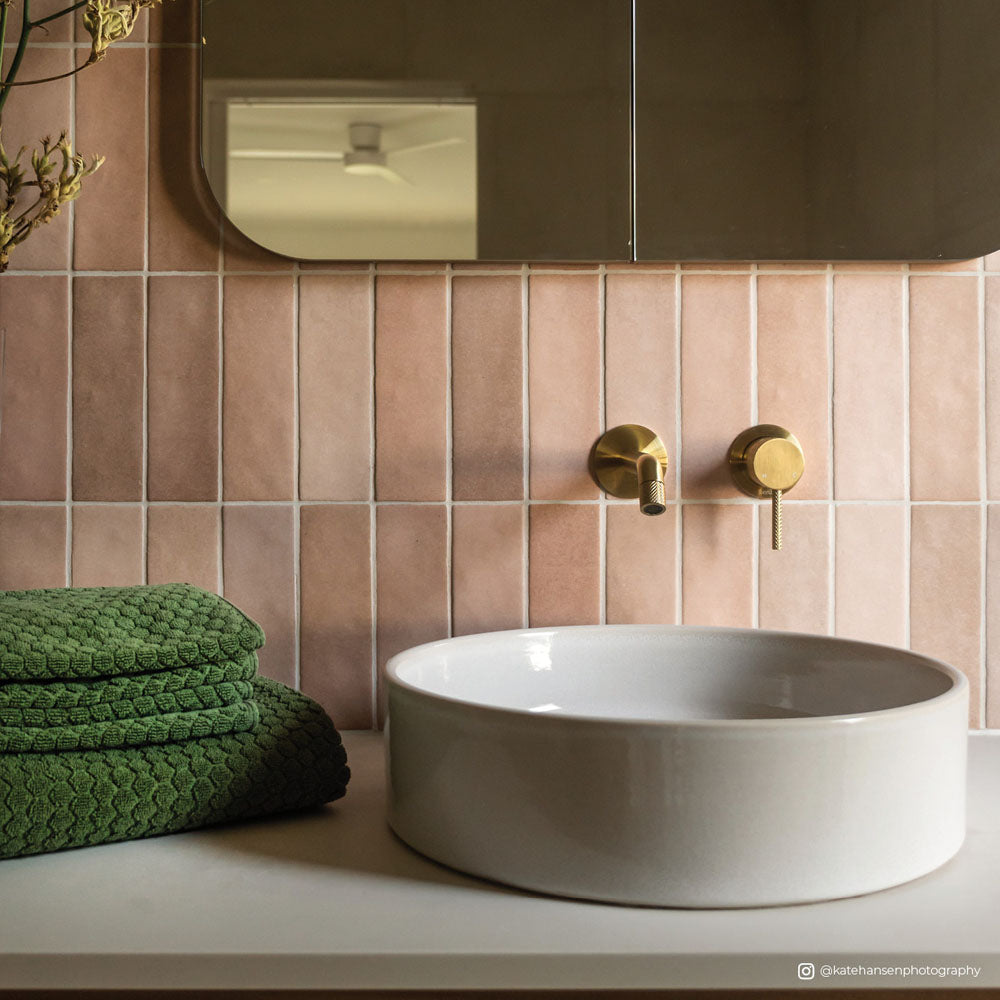 Fienza Axle Basin/Bath Wall Mixer With 160mm Outlet Round Plates, Urban Brass