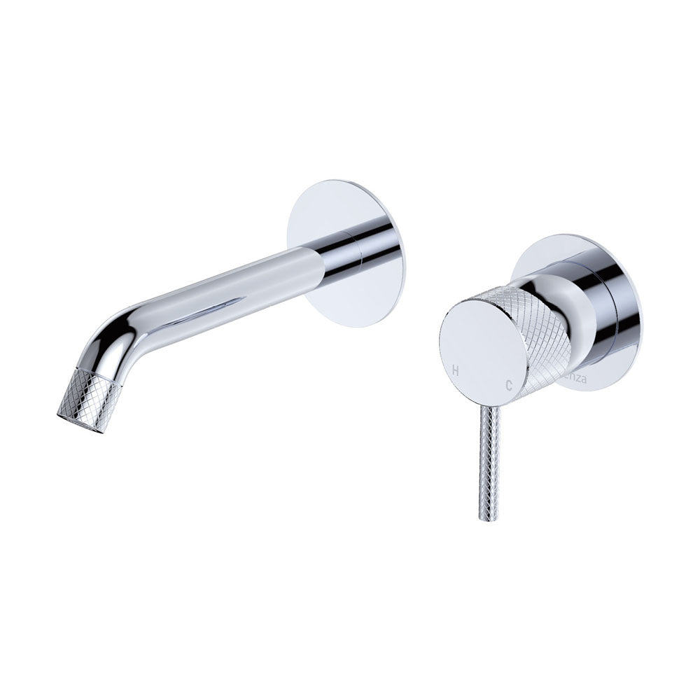 Fienza Axle Basin/Bath Wall Mixer With 160mm Outlet Round Plates, Chrome