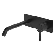 Fienza Axle Basin/Bath Wall Mixer With 200mm Outlet Soft Square Plate, Matte Black