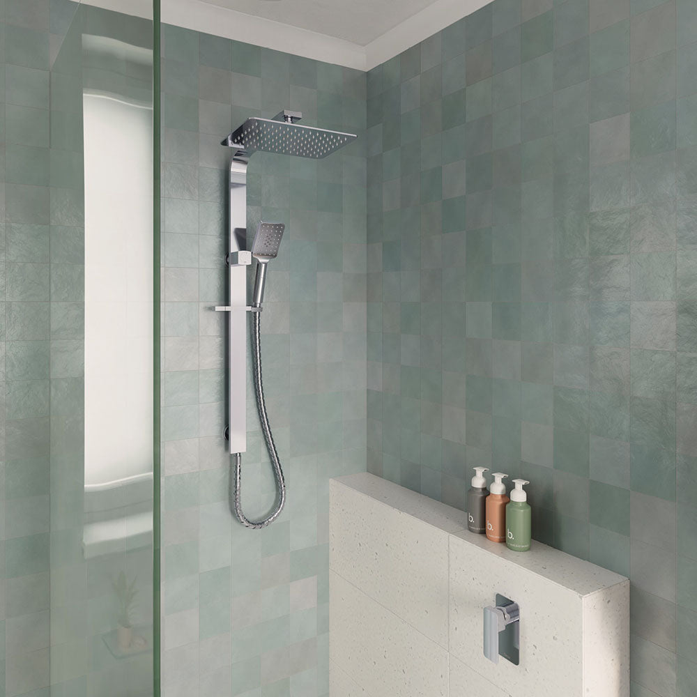 Fienza Tono Wall Mixer Large Rectangular Plate, Chrome