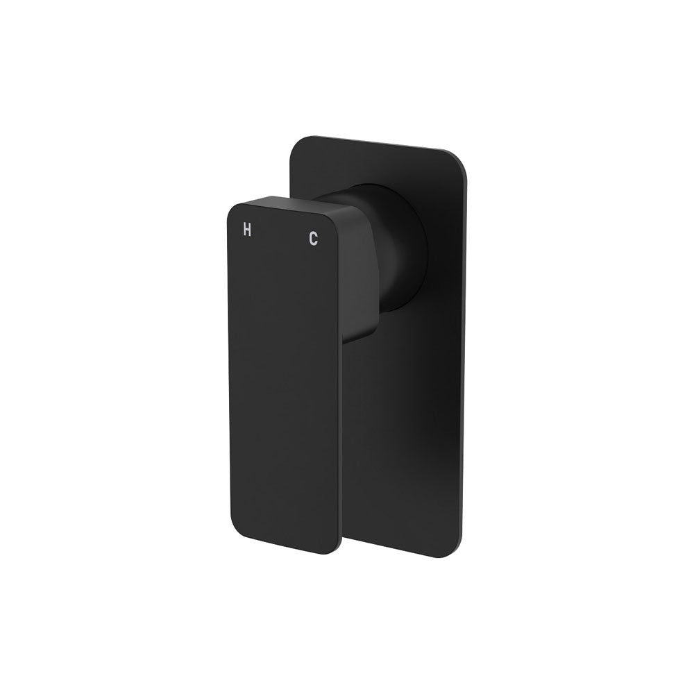 Fienza Tono Wall Mixer Large Rectangular Plate, Matte Black