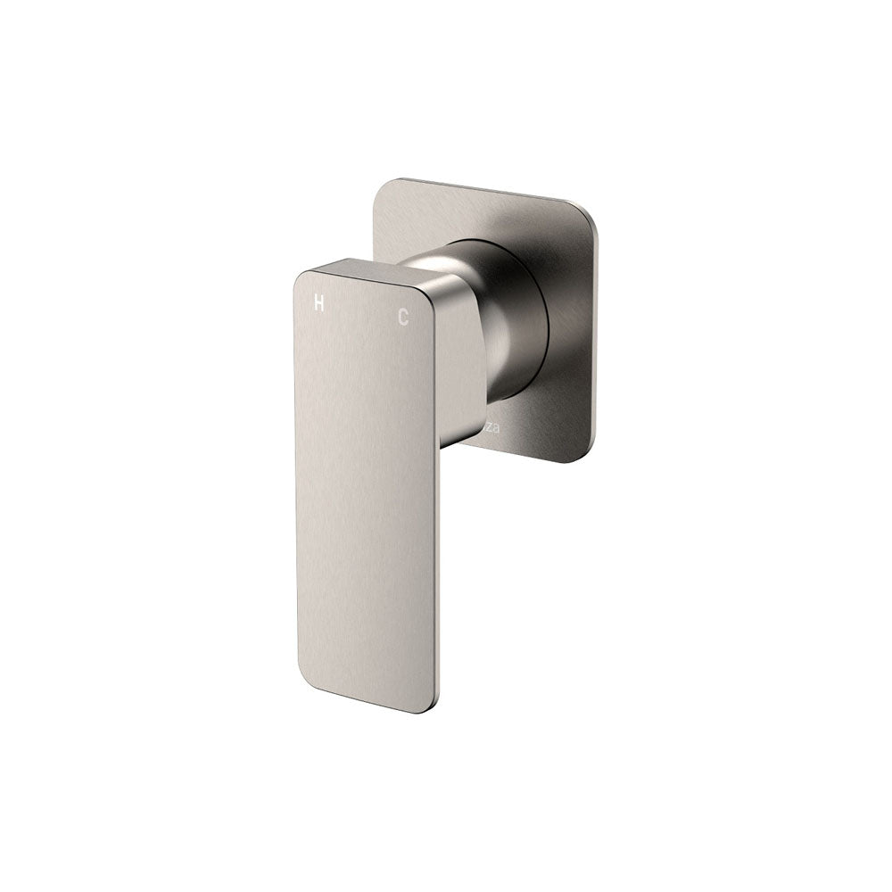 Fienza Tono Wall Mixer Smallll Square Plate, Brushed Nickel