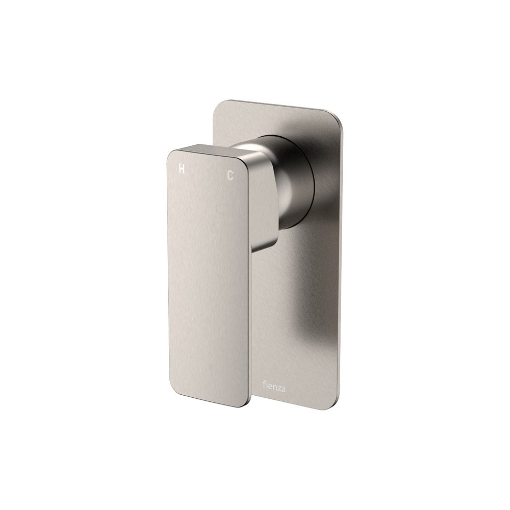 Fienza Tono Wall Mixer Large Rectangular Plate, Brushed Nickel