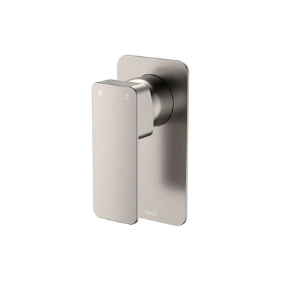 Fienza Tono Wall Mixer Large Rectangular Plate, Brushed Nickel