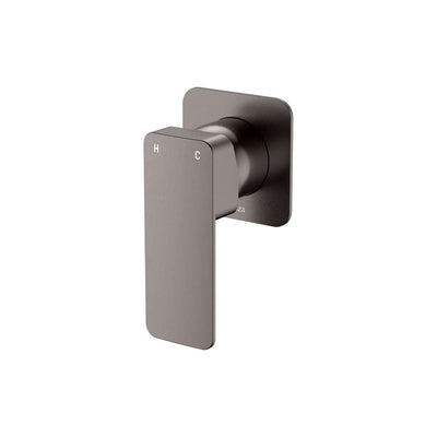 Fienza Tono Wall Mixer Small Square Plate, Gun Metal