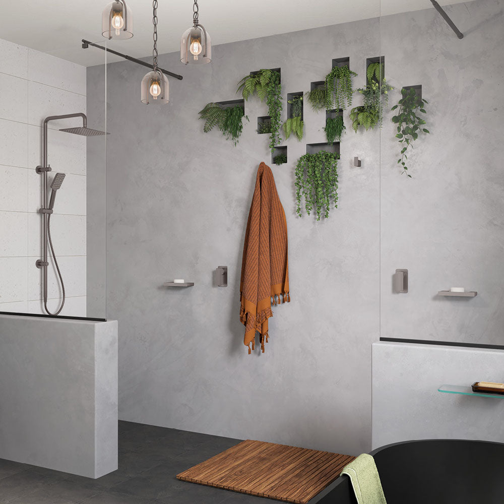 Fienza Tono Wall Mixer Large Rectangular Plate, Gun Metal