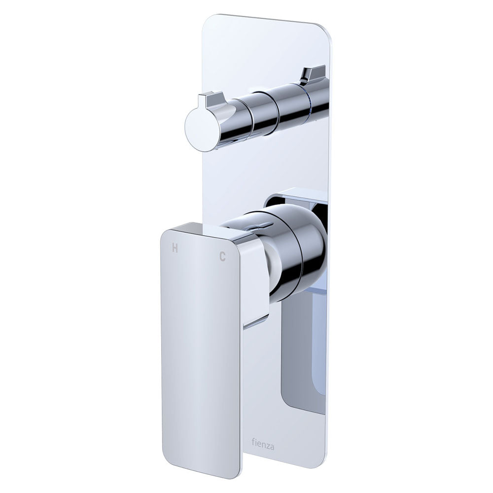 Fienza Tono Wall Diverter Mixer Large Rectangular Plate, Chrome