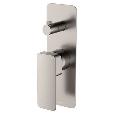 Fienza Tono Wall Diverter Mixer Large Rectangular Plate, Brushed Nickel