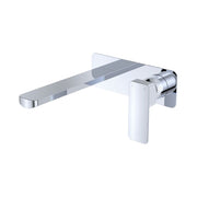 Fienza Tono Basin/Bath Wall Mixer Set 200mm Outlet Large Rectangular Plate, Chrome