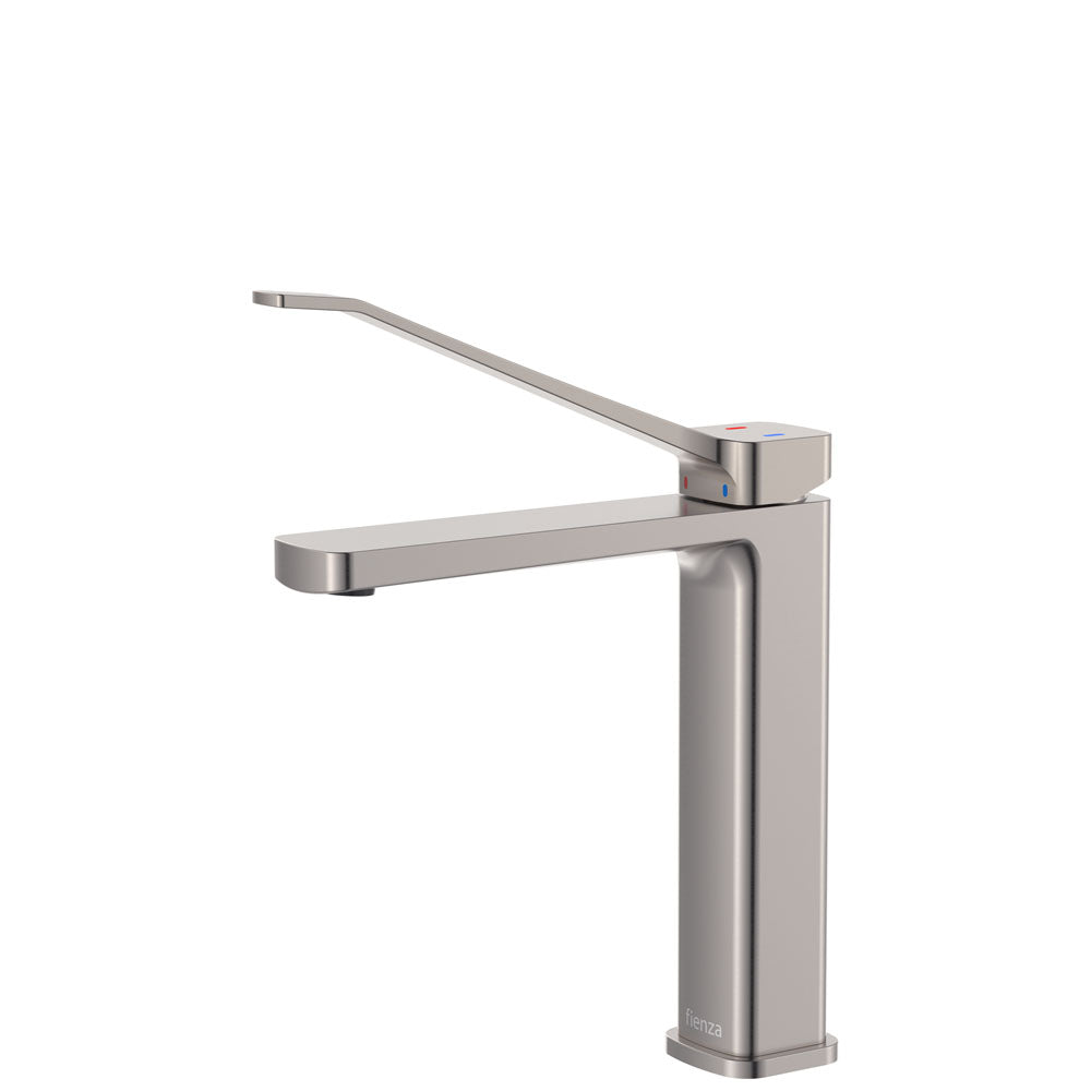 Fienza Tono Care Medium Basin Mixer Eco, Brushed Nickel