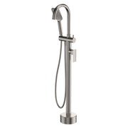 Fienza Tono Floor Mounted Bath Mixer With Hand Shower, Brushed Nickel