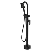 Fienza Tono Floor Mounted Bath Mixer With Hand Shower, Matte Black