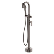 Fienza Tono Floor Mounted Bath Mixer With Hand Shower, Gun Metal
