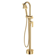 Fienza Tono Floor Mounted Bath Mixer With Hand Shower, Urban Brass