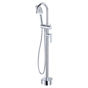 Fienza Tono Floor Mounted Bath Mixer With Hand Shower, Chrome