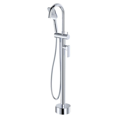 Fienza Tono Floor Mounted Bath Mixer With Hand Shower, Chrome