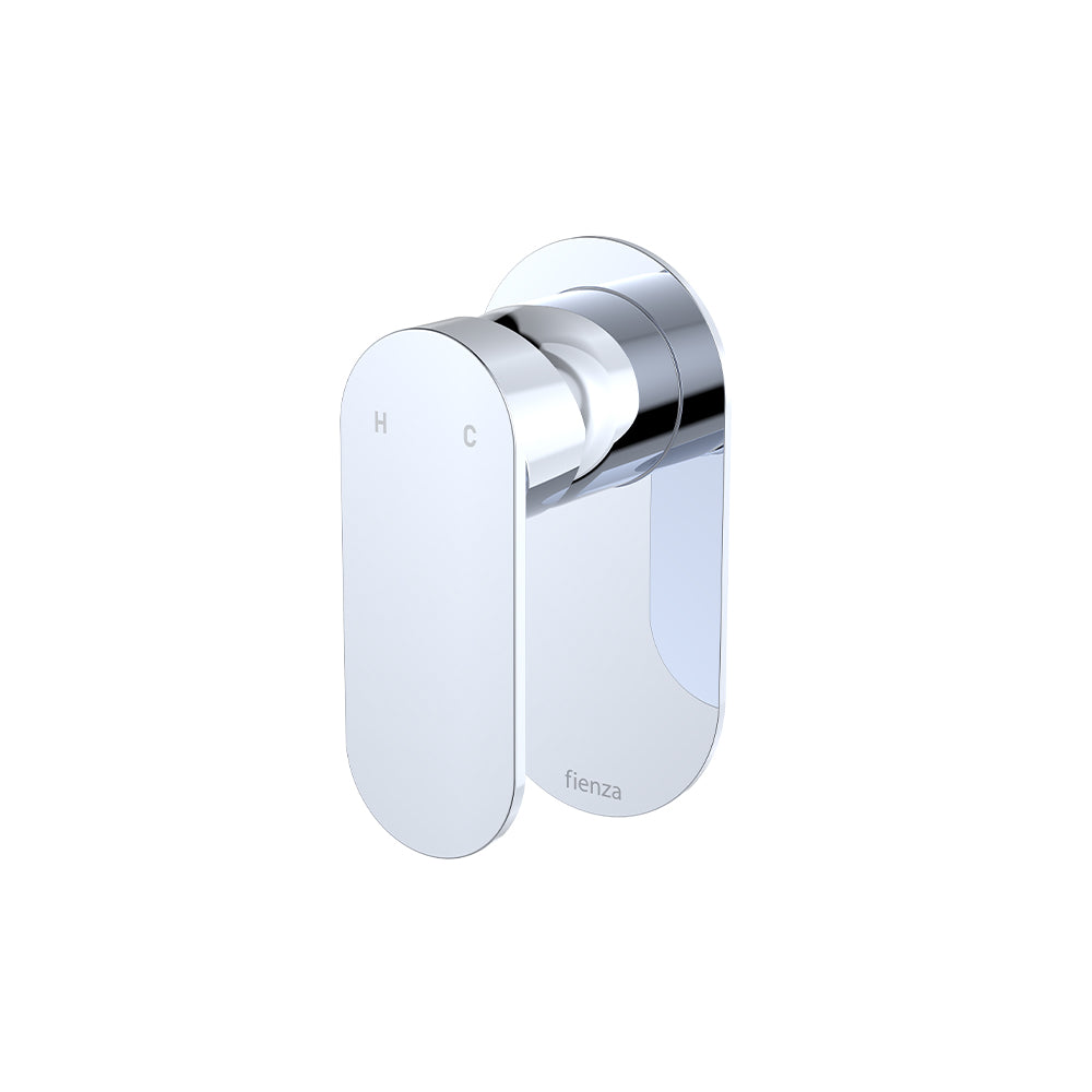 Fienza Empire Slim Wall Mixer Oval Plate Dress Kit, Chrome