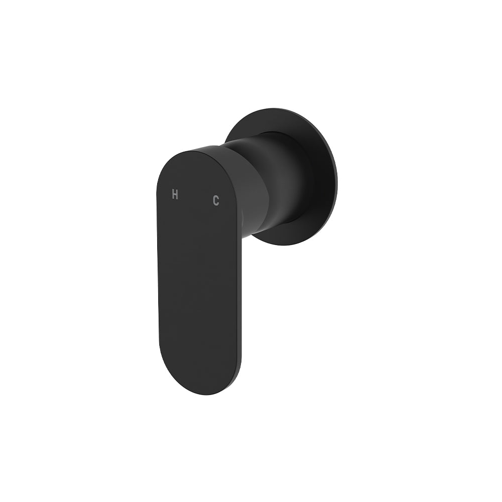 Fienza Empire Slim Wall Mixer Round Plate Dress Kit, Matte Black
