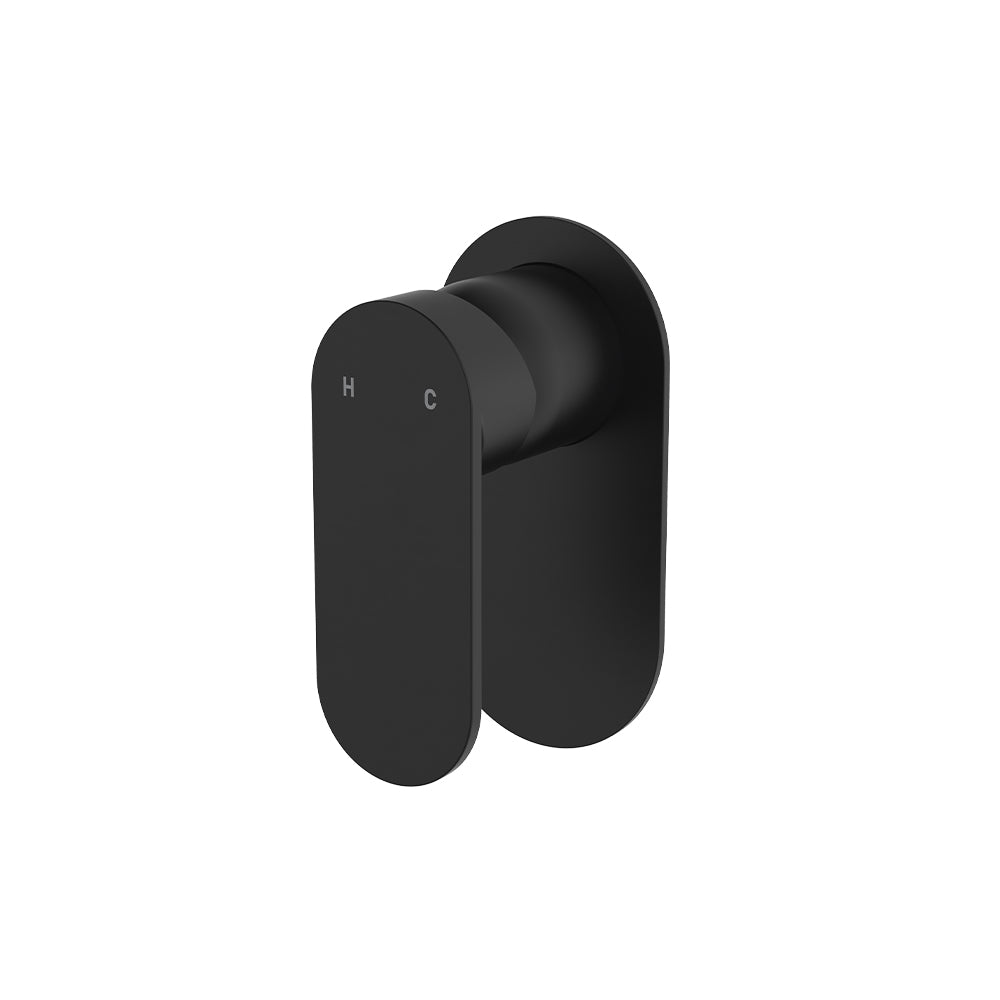 Fienza Empire Slim Wall Mixer Oval Plate, Matte Black