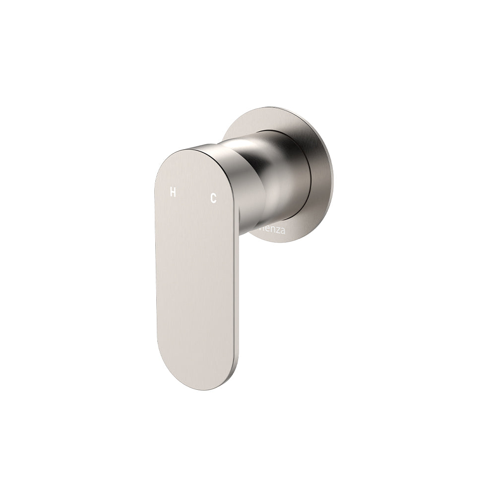 Fienza Empire Slim Wall Mixer Round Plate Dress Kit, Brushed Nickel