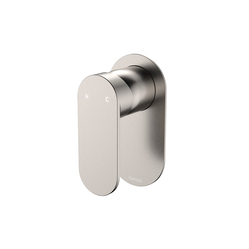 Fienza Empire Slim Wall Mixer Oval Plate, Brushed Nickel